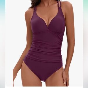 One Piece Swimsuit for Women Tummy Control Sexy Bathing Suit Ruched Swimwear